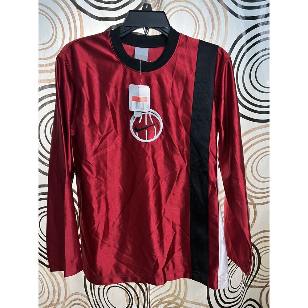 Vintage Nike Hoops Gray Tag Jersey Shirt Boys Large 14-16 Red Short Sleeve